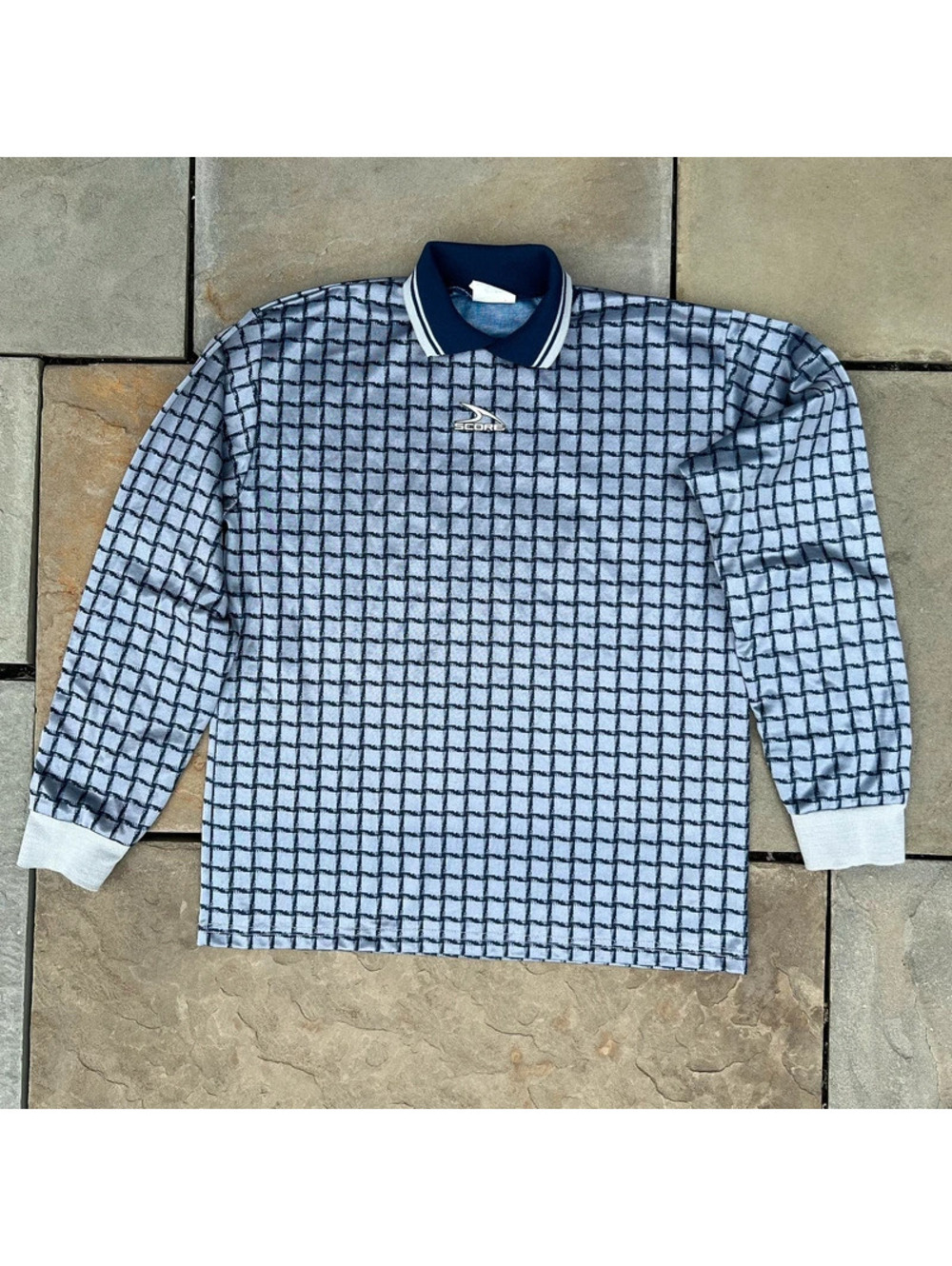 Vintage 90s square pattern soccer jersey